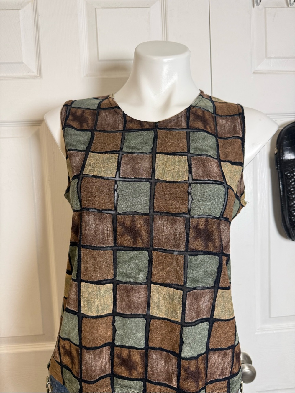 Jaipur Brown & Olive Geometric Tank Top